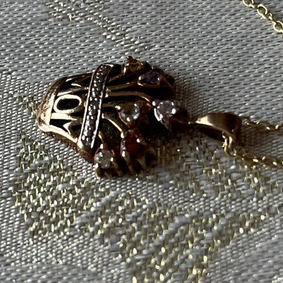 Mom!Diamond Necklace and pendent -5 different stones 925 Stamp on both - Picture 4 of 7